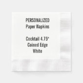 Serviette En Papier Papier à cocktail blanc personnalisé Napkin (Devant)