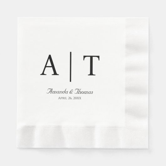 Serviette En Papier Papier à cocktail Monogram Napkin (Devant)