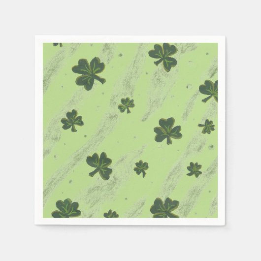 Serviette En Papier Papier à cocktail motif vert clair shamrock (Devant)