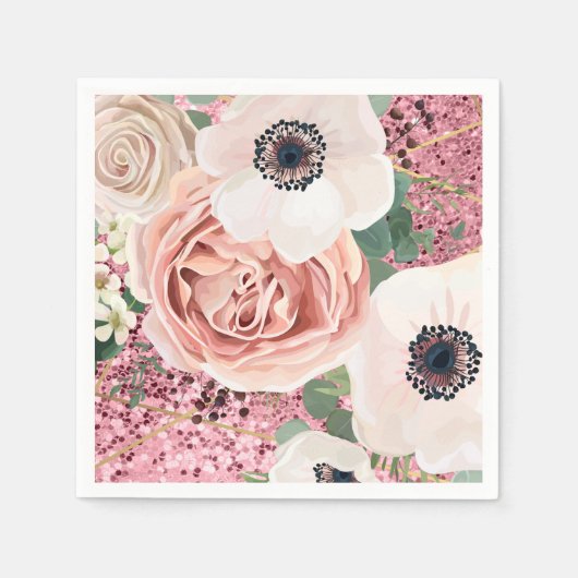 Serviette En Papier Papier à cocktail Napkin Géométrique Jardin Rose G (Devant)