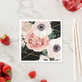 Serviette En Papier Papier à cocktail Napkin Géométrique Rose Jardin N (En situation)