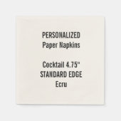 Serviette En Papier Papier à cocktails Ecru standard personnalisé serv (Devant)