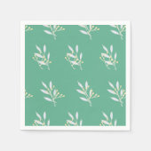 Serviette En Papier Papier à cocktails Motif à feuilles vertes serviet (Devant)