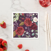 Serviette En Papier Papier à cocktails Napkin Plum violet Rose Gold Ge (En situation)