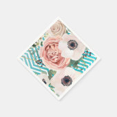 Serviette En Papier Papier à cocktails Napkin Rose géométrique Chevron (Coin)