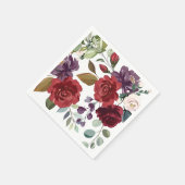 Serviette En Papier Papier à cocktails Napkin Roses blanches Or géomét (Coin)