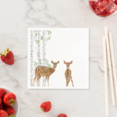Serviette En Papier Papier à cocktails Napkin XMAS Deer Doe Woodland B (En situation)