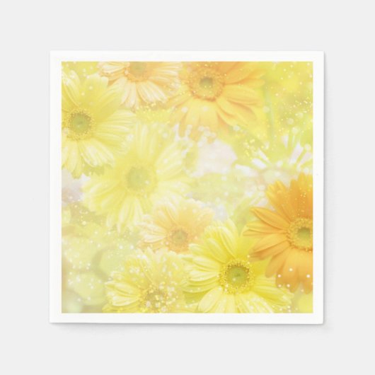 Serviette En Papier Papier à cocktails Napkins-Fleurs Jaunes (Devant)