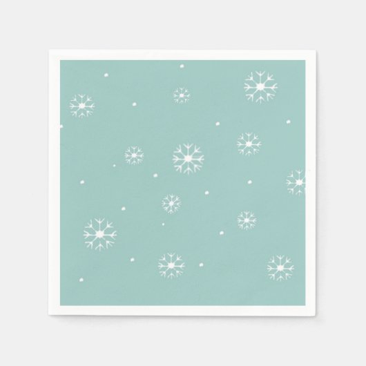 Serviette En Papier Papier à cocktails Snowflake turquoise serviettes (Devant)