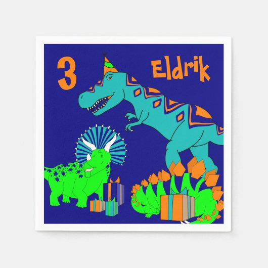 Serviette En Papier Papier à dinosaure (Devant)