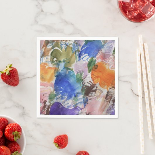 Serviette En Papier Papier à éclaboussure couleur Napkin (En situation)