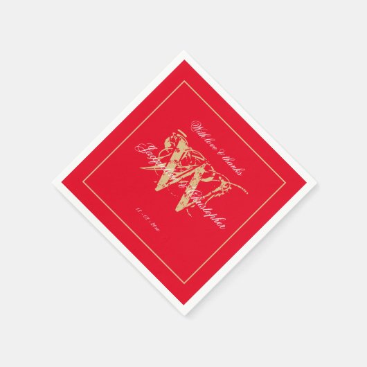 Serviette En Papier Papier à en-tête élégant avec monogramme pour mari (Coin)