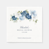 Serviette En Papier Papier à Fête des mariées à aquarelle bleu bleu fo (Devant)