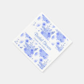 Serviette En Papier Papier à Fête des mariées à fleurs bleu et blanc (Coin)