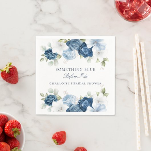 Serviette En Papier Papier à Fête des mariées bleu pâle (En situation)