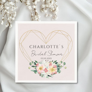 Serviette En Papier Papier à Fête des mariées de fleurs cardiaques Nap