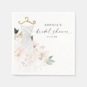 Serviette En Papier Papier à Fête des mariées floral brillant élégant (Devant)