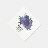 Serviette En Papier Papier à Fête des mariées violet violet Floral Nap (Coin)