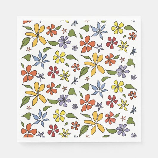 Serviette En Papier Papier à fleurs (Devant)