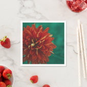 Serviette En Papier Papier à fleurs rouge chrysanthème élégant Napkin (En situation)