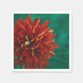 Serviette En Papier Papier à fleurs rouge chrysanthème élégant Napkin (Devant)