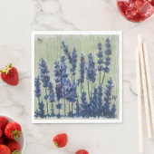 Serviette En Papier Papier à fleurs violettes Napkin (En situation)