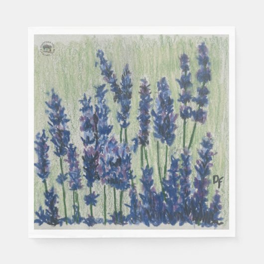 Serviette En Papier Papier à fleurs violettes Napkin (Devant)