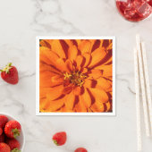 Serviette En Papier Papier à fleurs Zinnia orange Napkin (En situation)