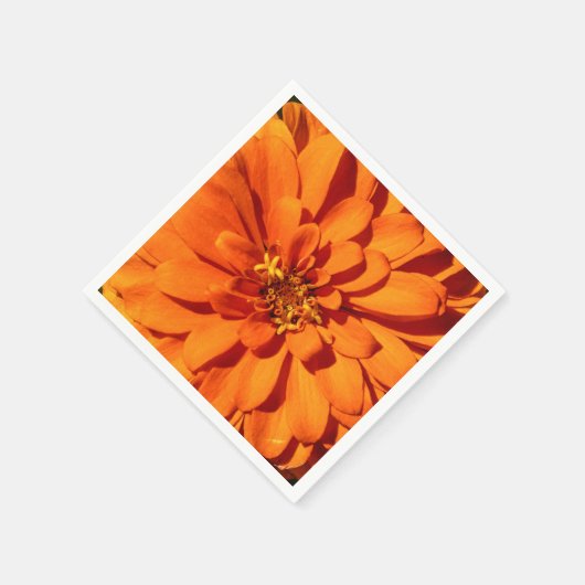 Serviette En Papier Papier à fleurs Zinnia orange Napkin (Coin)