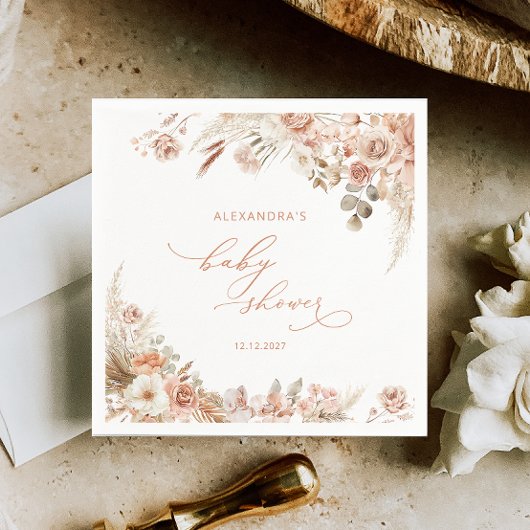 Serviette En Papier Papier à graisse en terre cuite Boho Pampas Napkin