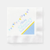 Serviette En Papier Papier à lapin bleu baby shower nommé (Devant)