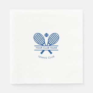 Serviette En Papier Papier à motif de raquette de tennis au nom du clu