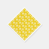 Serviette En Papier Papier à motifs floraux jaune et blanc (Coin)