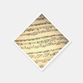 Serviette en papier papier à musique feuille d'or (Coin)