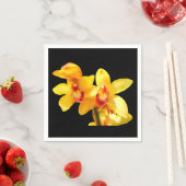 Serviette En Papier Papier à orchidées jaune Cymbidium (En situation)
