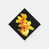 Serviette En Papier Papier à orchidées jaune Cymbidium (Coin)