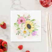 Serviette En Papier Papier à papier à fleurs (En situation)