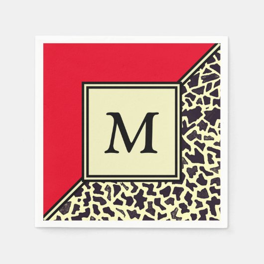 Serviette En Papier Papier à papier monogramme personnalisé (Devant)