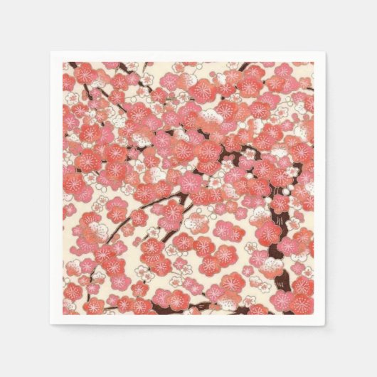 Serviette En Papier Papier à papier rose cerisier en fleurs (Devant)