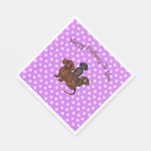 Serviette En Papier Papier à papier violet Dachshund (Coin)