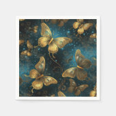 Serviette En Papier Papier à papillons dorés (Devant)