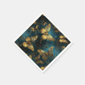Serviette En Papier Papier à papillons dorés (Coin)