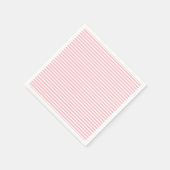 Serviette En Papier Papier à petites bandes horizontales rose et blanc (Coin)