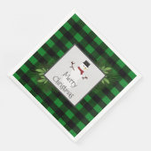 Serviette En Papier Papier à plis Snowman Green Buffalo Napkin (Coin)