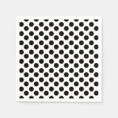 Serviette En Papier Papier à points Polka noir et blanc (Devant)