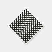 Serviette En Papier Papier à points Polka noir et blanc (Coin)