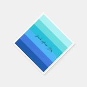 Serviette En Papier Papier à rayures bleu océan et vert (Coin)