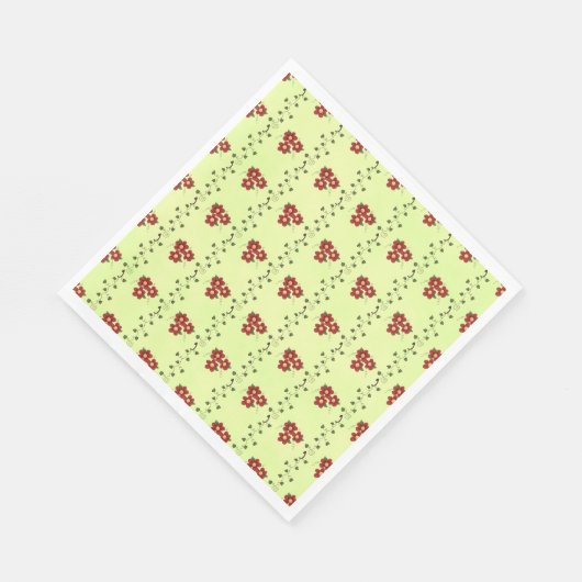 Serviette En Papier Papier à rayures florales (Coin)