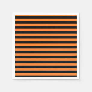 Serviette En Papier Papier à rayures orange et noir