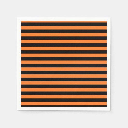 Serviette En Papier Papier à rayures orange et noir (Devant)